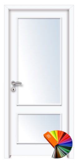 Békés üveges festett MDF beltéri ajtó fehér