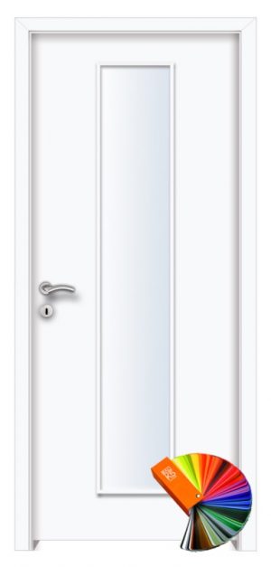 Békéscsaba üveges festett MDF beltéri ajtó fehér