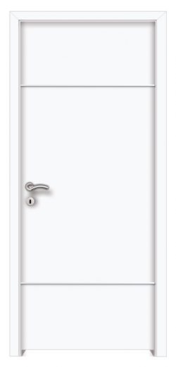 Dombóvár függőleges CPL fémintarziás beltéri ajtó fehér