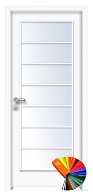 Fertőd üveges festett MDF beltéri ajtó fehér