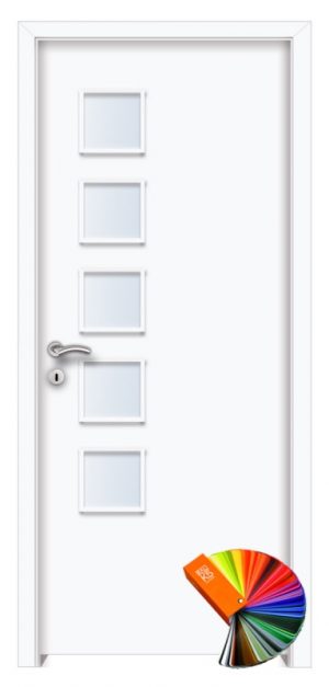Hódmezővásárhely üveges festett MDF beltéri ajtó fehér