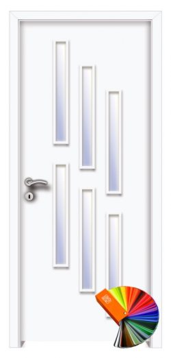 Kaposvár üveges festett MDF beltéri ajtó fehér
