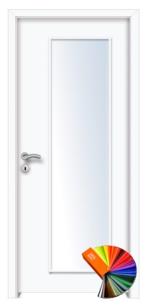 Kecskemét üveges festett MDF beltéri ajtó fehér