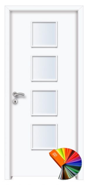 Keszthely üveges festett MDF beltéri ajtó fehér