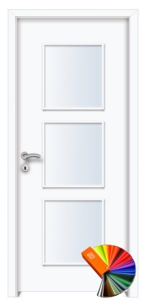 Kispest üveges festett MDF beltéri ajtó fehér